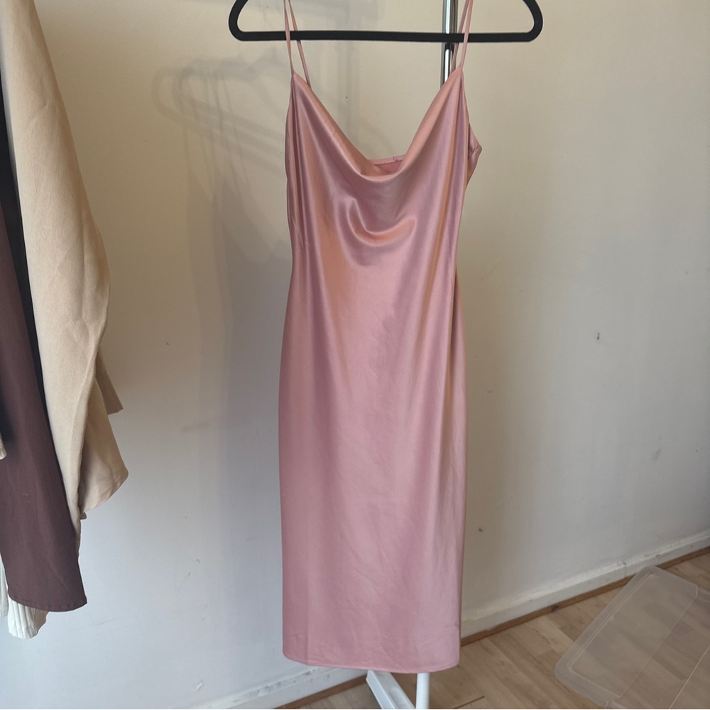 Pink slip dress